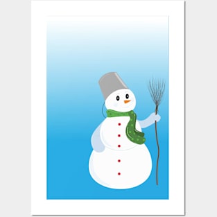 snowman Illustration, Posters and Art